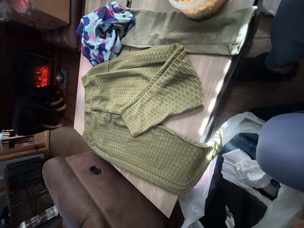 O To S Honeycomb Leggings Size 3X Green Textured Anti Cellulite